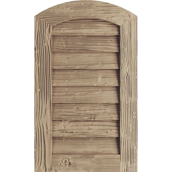 Timberthane Sandblasted Arch Top Faux Wood Non-Functional Gable Vent, Primed Tan, 14